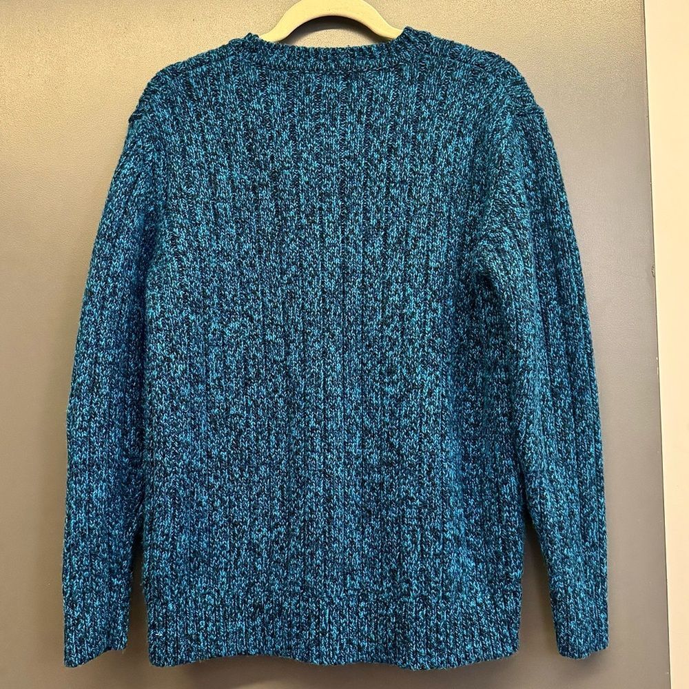 Nautica‎ Blue Marled Knit Crewneck Sweater Large Long Sleeve Pullover Logo - Picture 7 of 8